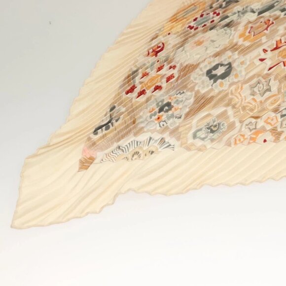 HERMES Pleated Carre 90 Scarf ""SULFURE&PRESSE PAPIERS2 "" Silk Auth ep9648 - Picture 9 of 14